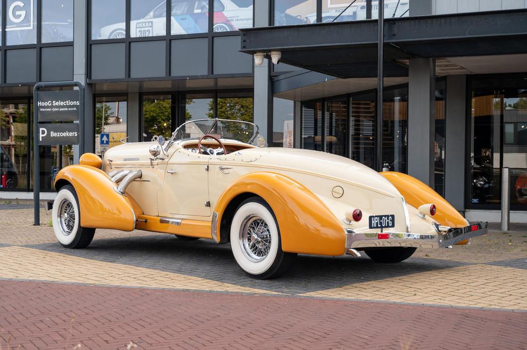 Auburn Speedster Supercharged (bj 1979, automaat), Auto's, Beige, Leder, Bedrijf, 2 zetels