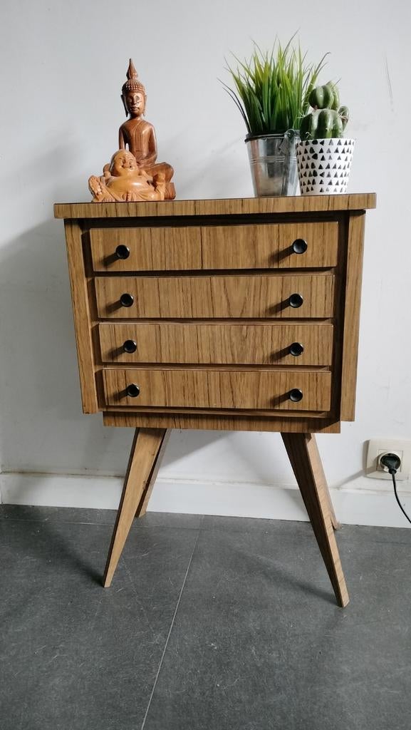 Vintage mid-century ladenkastje, Enlèvement, Chêne