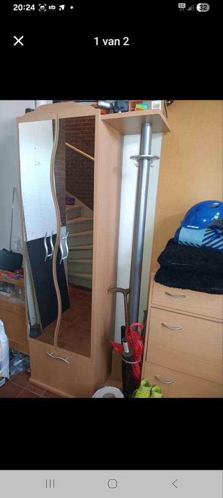 Halkast met spiegel, Huis en Inrichting, Kasten | Kleerkasten, Ophalen