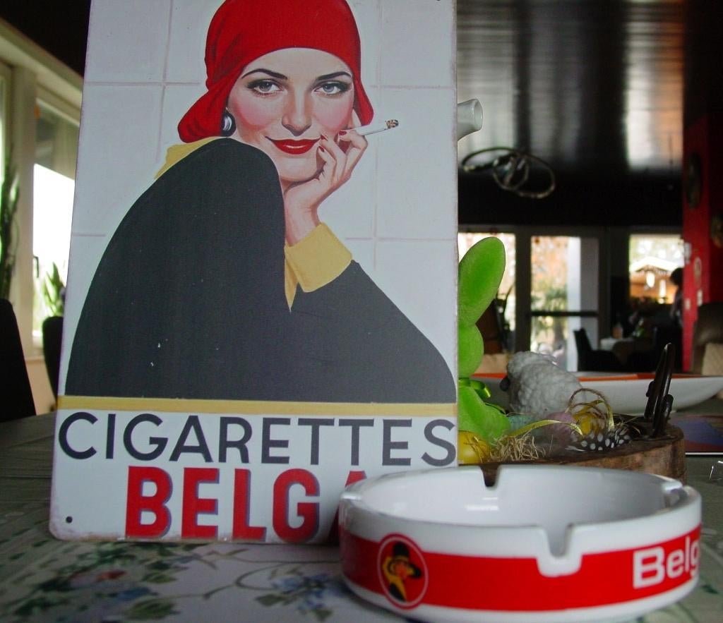 BELGA REKLAME METAAL + ASBAK, Collections, Enlèvement ou Envoi