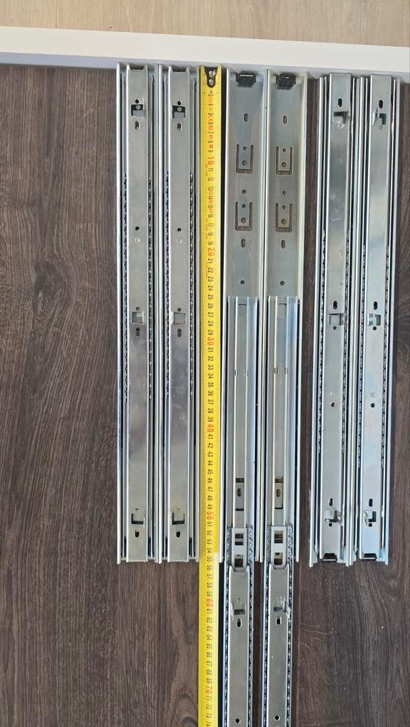 telescopische ladegeleiders 3-delig 55-110cm nog 130 paar, Ophalen, Zo goed als nieuw