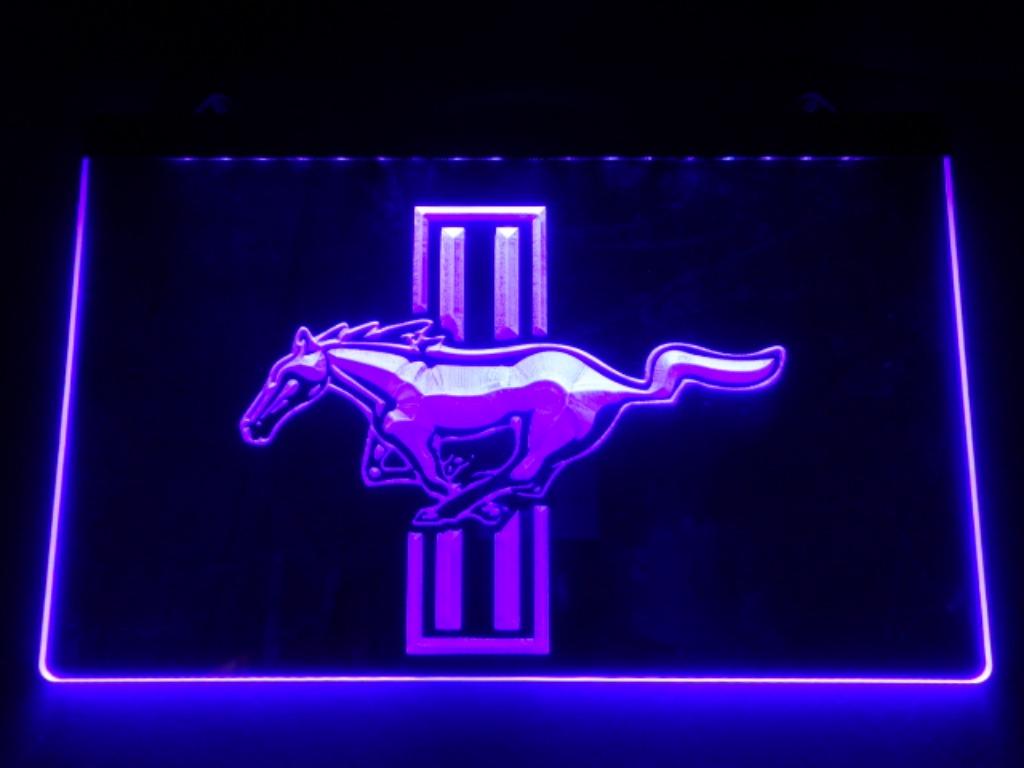 Ford Mustang 3D Led reclame decoratie verlichting, Verzamelen, Ophalen of Verzenden, Nieuw, Lichtbak of (neon) lamp