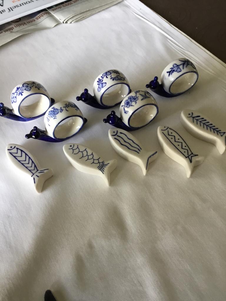 Vintage serviette en messenhouders (movitex), Ophalen of Verzenden