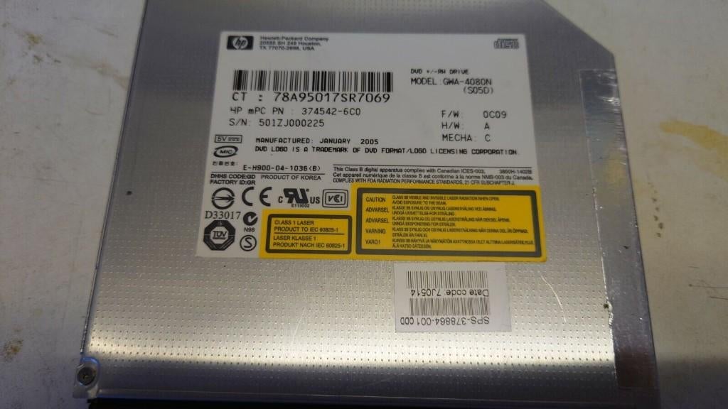 Hp SLIM GWA-4080N brander voor laptop en dvd-speler, Verzenden, Gebruikt, Intern, Dvd