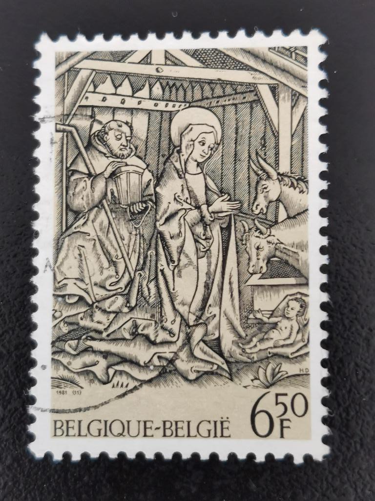 Belgie 1981 - Kerstmis - kerststal, Ophalen of Verzenden, Gestempeld