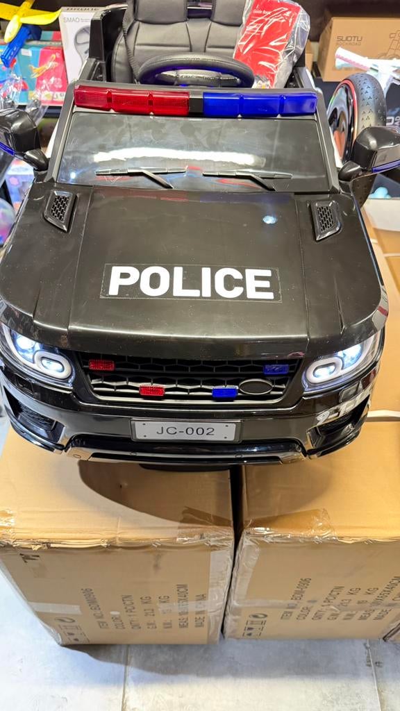 Elektrische Politie Kinderauto Hoge SUV Model Zwaailichten, Ophalen, Nieuw