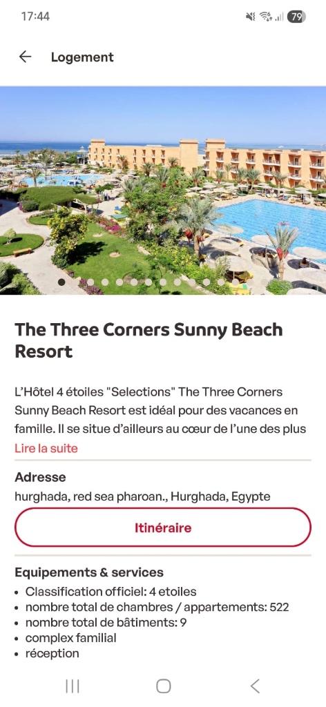 Voyage en Égypte ( acompte ), Vacances