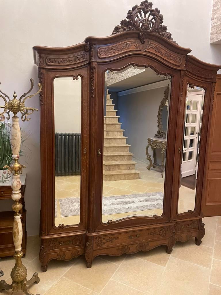 Grote halkast met geslepen spiegels, Huis en Inrichting, Kasten | Kleerkasten, Ophalen