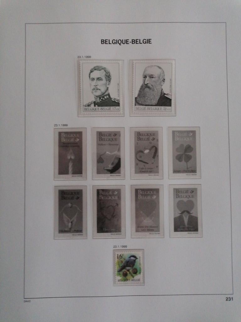 Postzegels België 10 bladen jaargang 1999, Ophalen of Verzenden