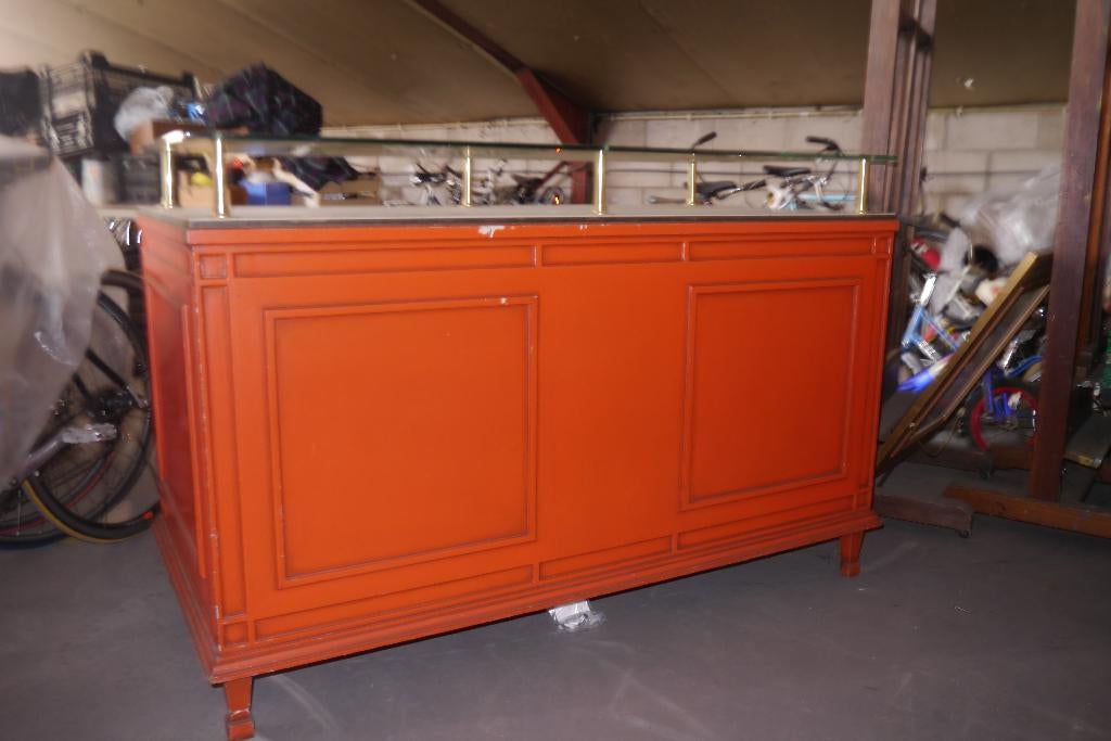 Toog(comptoir) hout ,glas, Enlèvement ou Envoi, Utilisé