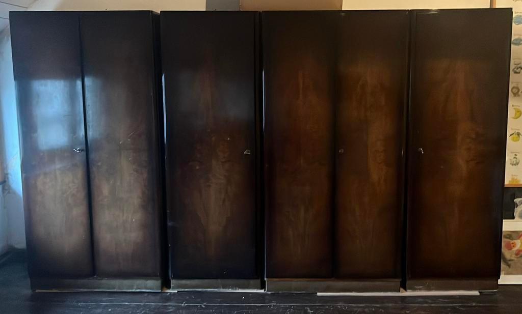 Armoires encastrées Art-Déco en noyer, Enlèvement, Utilisé