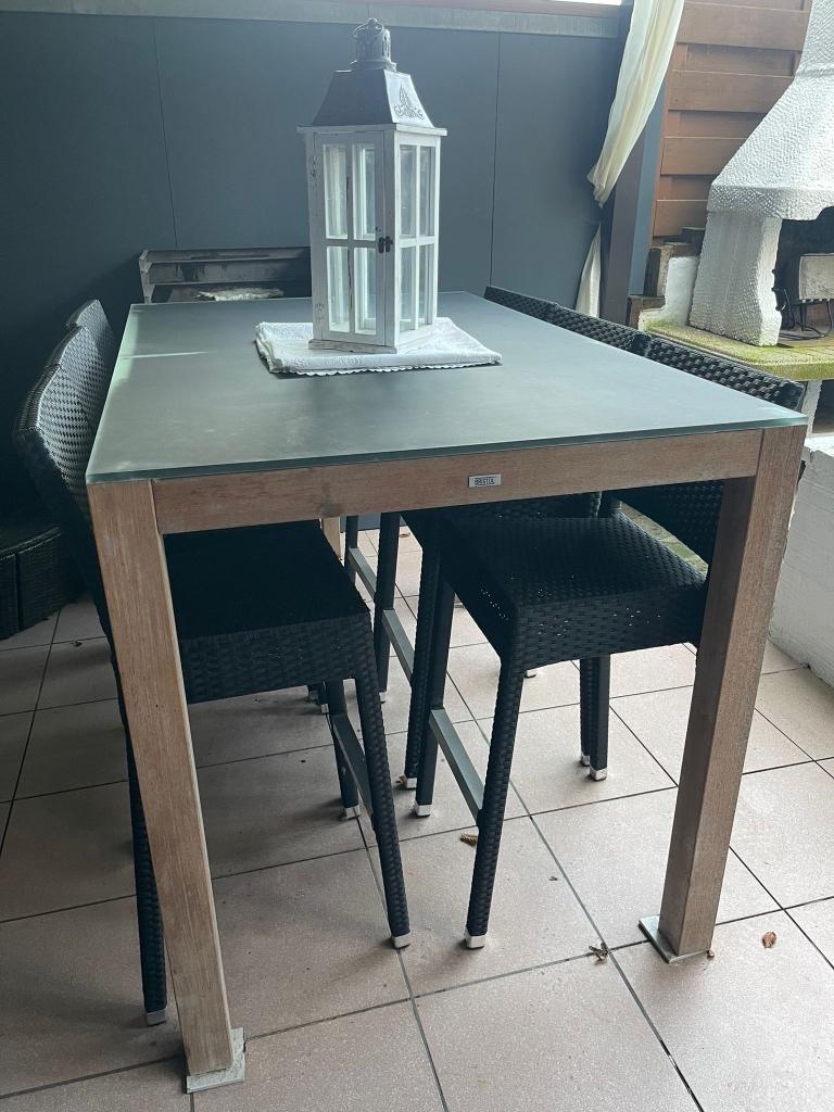 Tuintafel met  stoelen, Tuin en Terras, Tuintafels, Ophalen, Gebruikt, Rechthoekig, Overige materialen