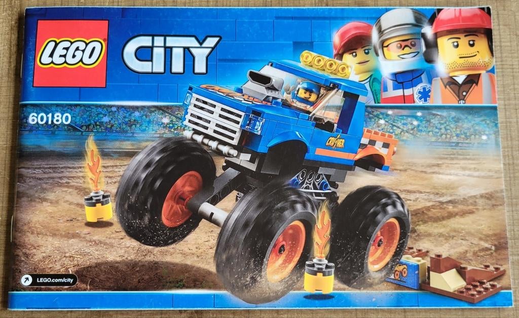 Lego City bouwboekje: monstertruck - doos 60180 (2018), Ophalen of Verzenden, Gebruikt, Losse stenen, Lego