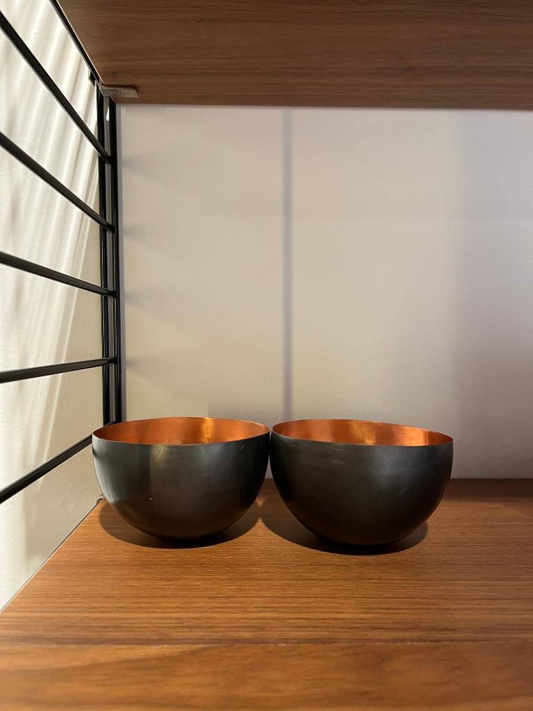 TOM DIXON „Form” koper/zwarte kom (set van 2), Ophalen, Zo goed als nieuw, Rond, Metaal