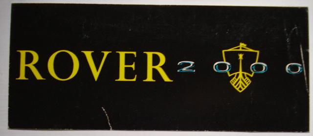Rover 2000 P6 1964 Brochure Catalogue Prospekt (1B), Livres, Autos | Brochures & Magazines, Utilisé, Autres marques, Envoi