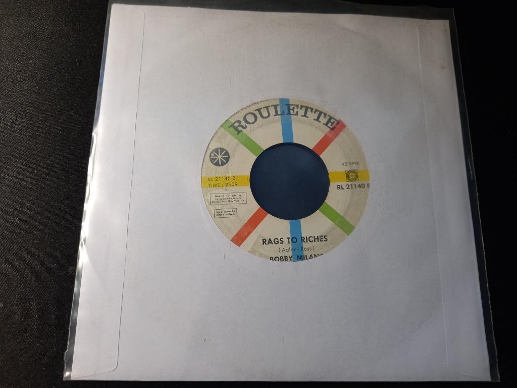 Bobby Milano - Rags to Riches - Popcorn Oldie "twee kanten", Cd's en Dvd's, Vinyl | Pop, Ophalen of Verzenden, Zo goed als nieuw