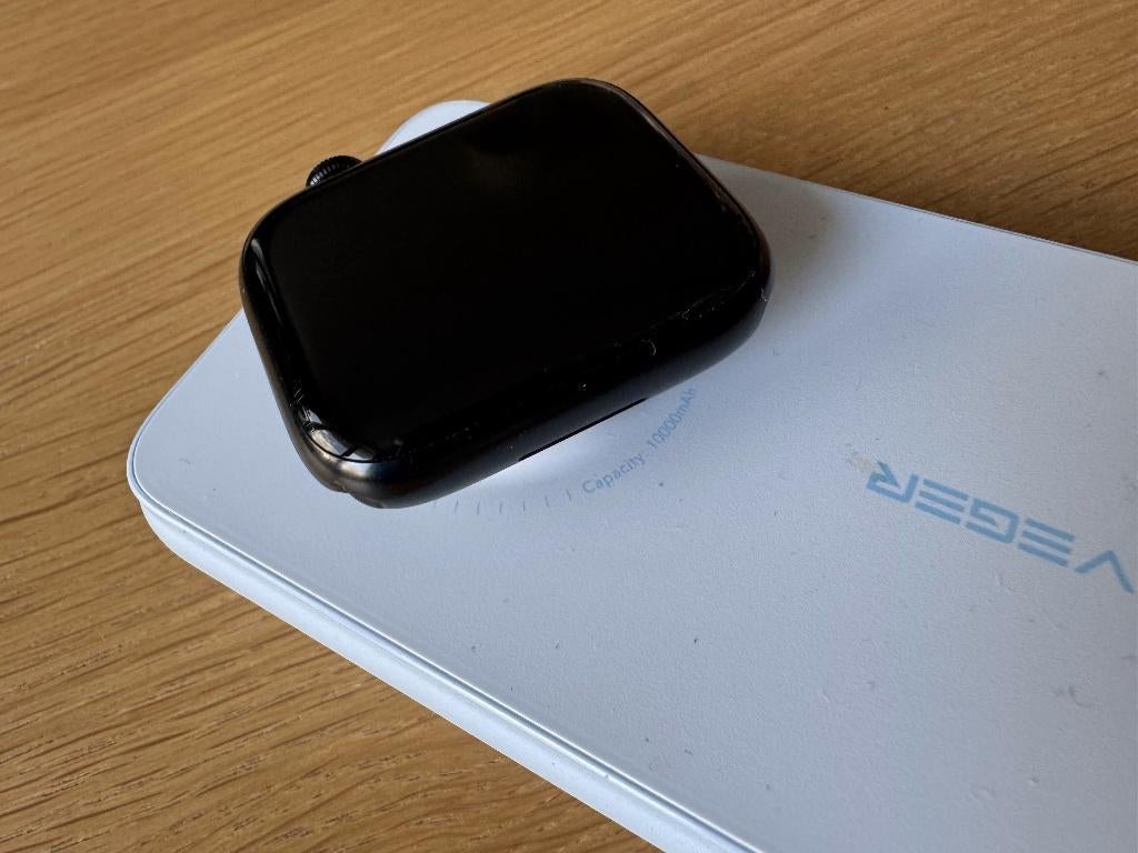 Apple Watch Series 7 45 mm zwart - Zeer goede staat, Ophalen, Zwart, IOS, Waterdicht