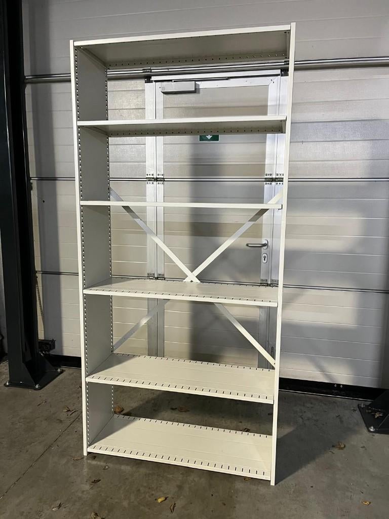 Legbordstelling 200x100x38cm incl. 6 legborden wit, Ophalen