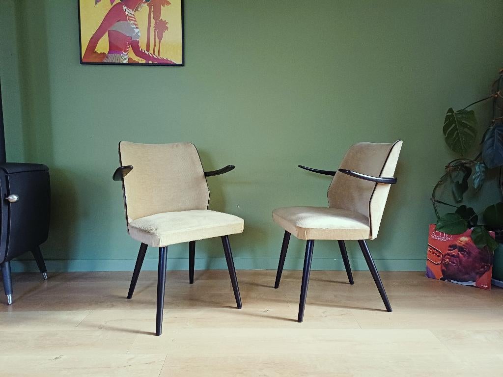 Vintage lounge stoelen mid-century, Huis en Inrichting, Ophalen, Vintage Mid-century modern, Twee