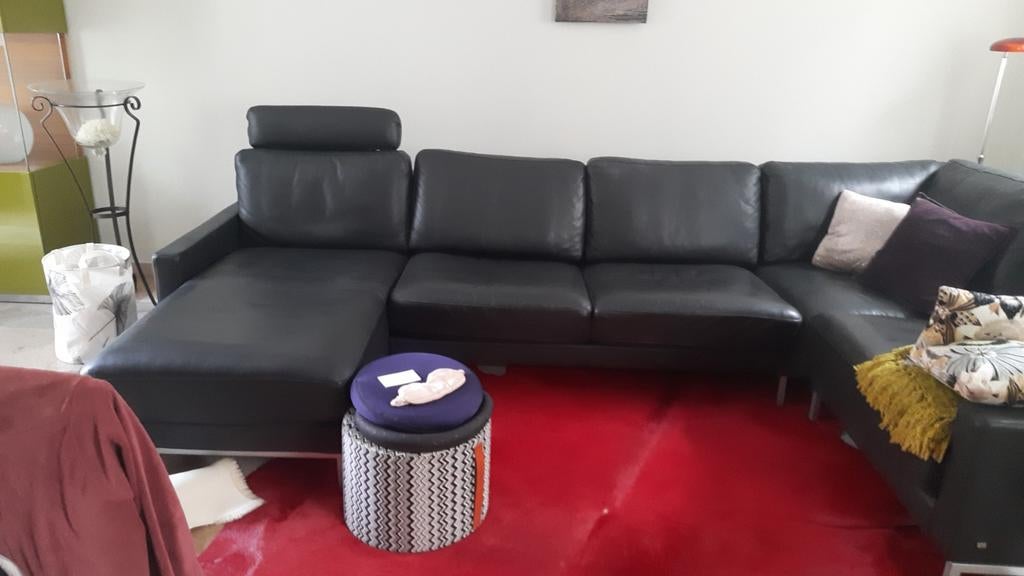 Leren zetel, Huis en Inrichting, Ophalen, Zo goed als nieuw, Leer, Moderne klassieker