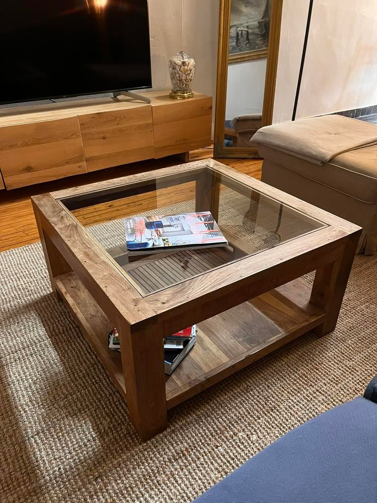 Table basse, Maison & Meubles, Enlèvement, Comme neuf, Verre