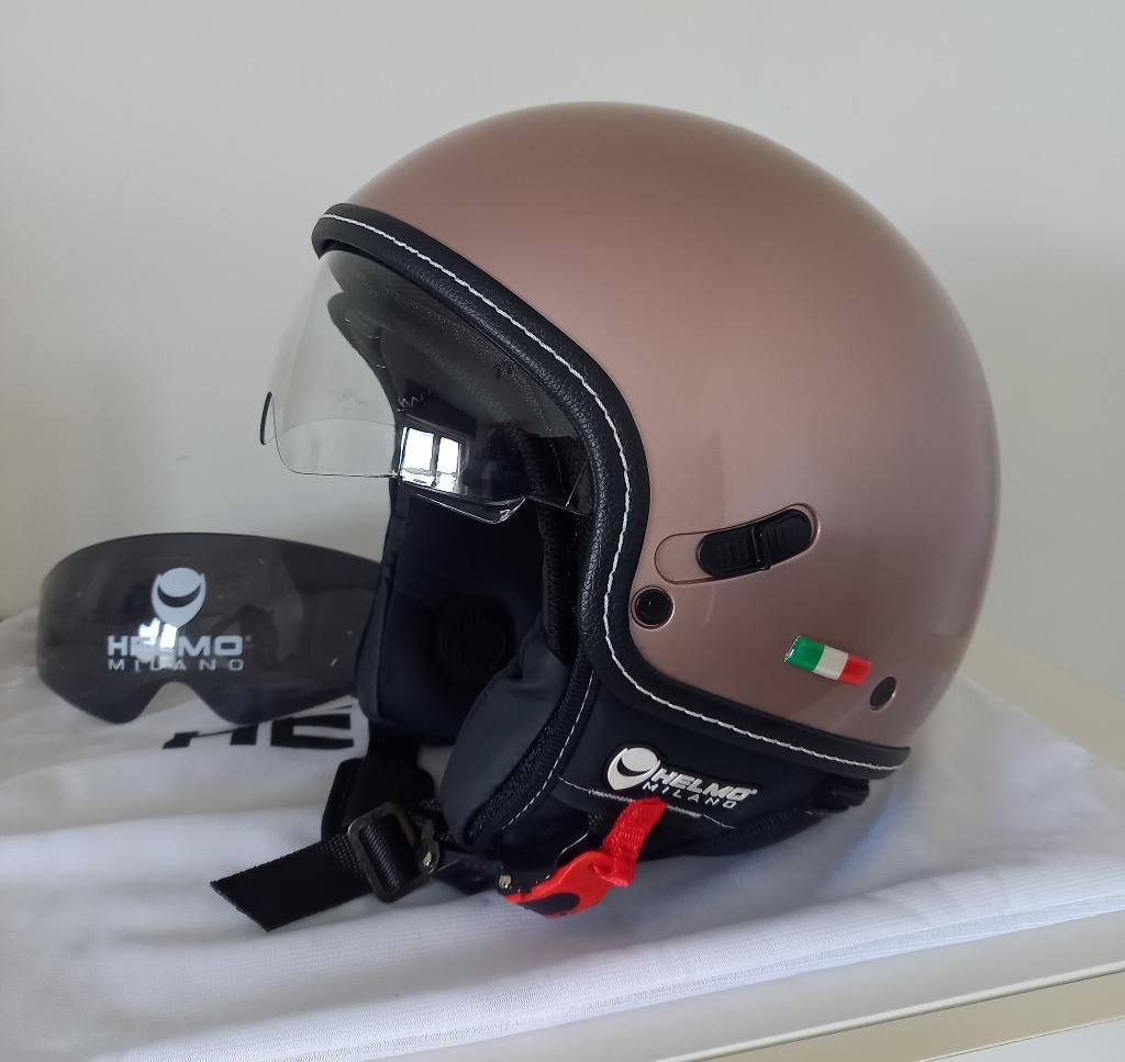 MOTOR/JETHELM HELMO MILANO (XS) MET ZONNESCHERM – ALS NIEUW!, Enlèvement ou Envoi, Neuf, sans ticket, XS, Casque jet