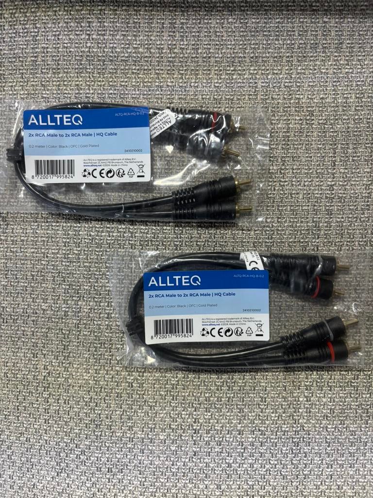 2 RCA Y-kabels (tulp) - merk ALLTEQ - nieuw !!, Ophalen of Verzenden, Nieuw
