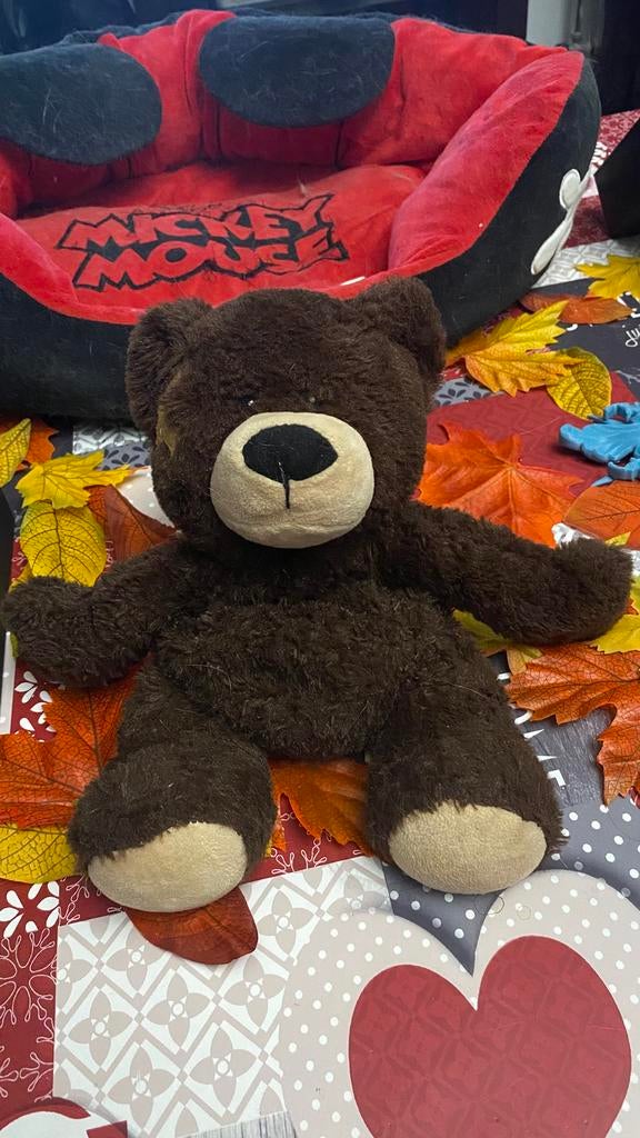 Lavendelkleurige warmwaterkruik met teddybeer voor de winter, Ophalen, Gebruikt, Beer