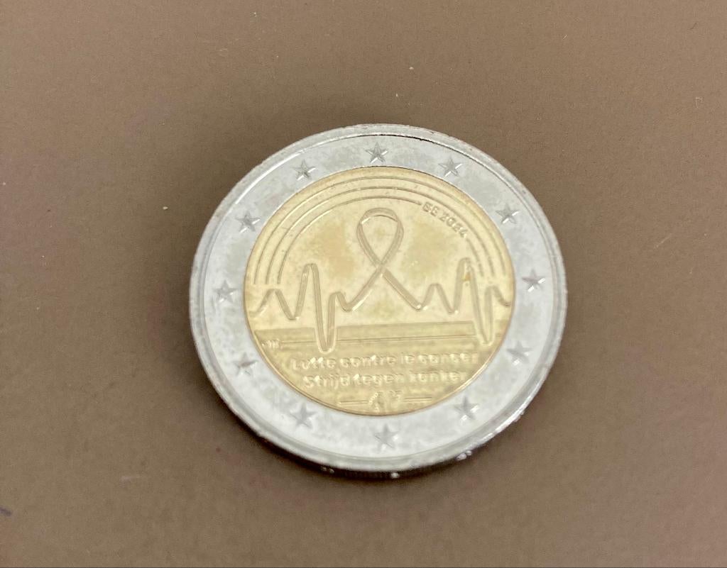 Euromunt 2 euro België 2024 Strijd tegen kanker, Ophalen of Verzenden, Losse munt
