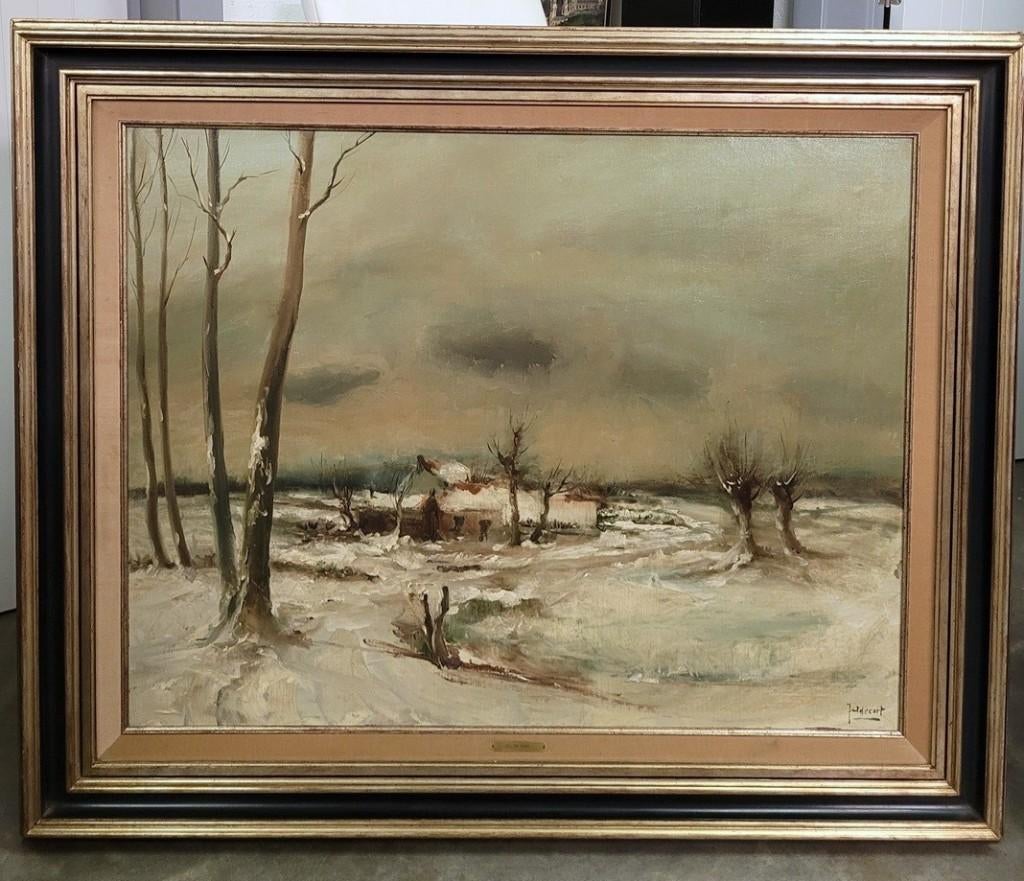 Juul DE CORT, winterlandschap, Antiquités & Art, Enlèvement