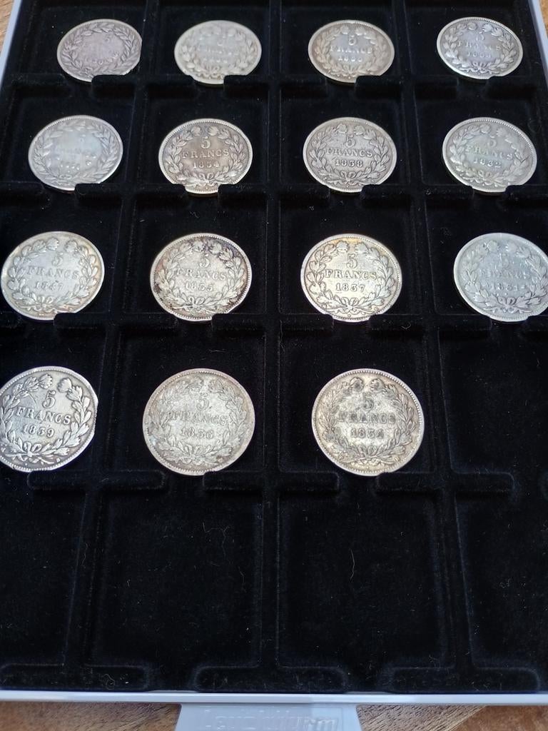 Zilveren 5 francs Louis Roi des Française 15 stuks 1830 enz., Ophalen of Verzenden, Frankrijk, Zilver