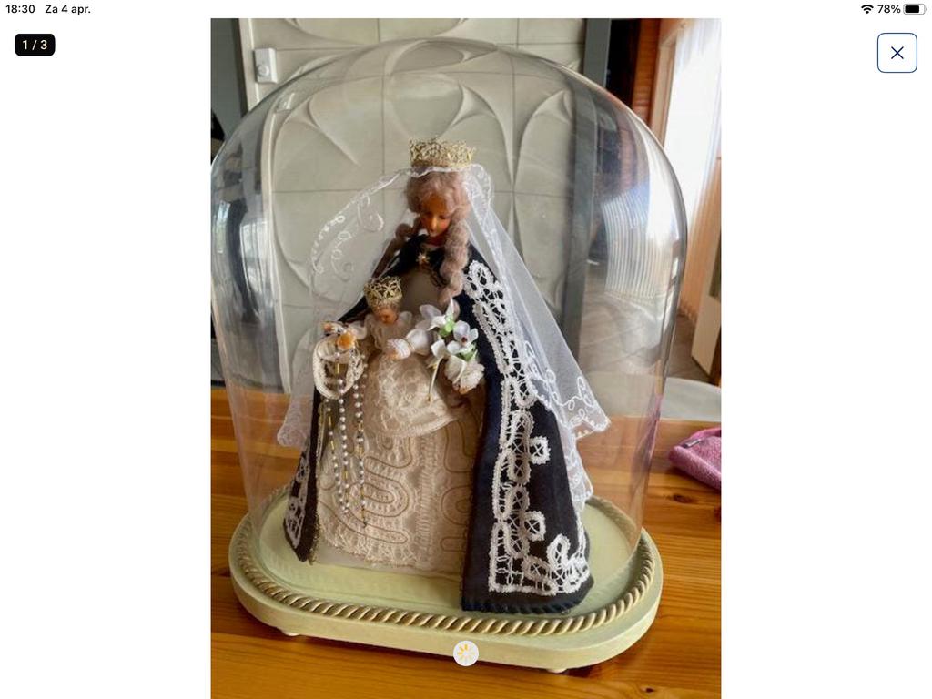 Mariabeeld onder stolp eigen werk, Enlèvement