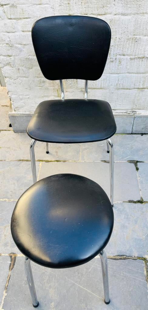 vintage stoel en kruk, Huis en Inrichting, Ophalen, Gebruikt