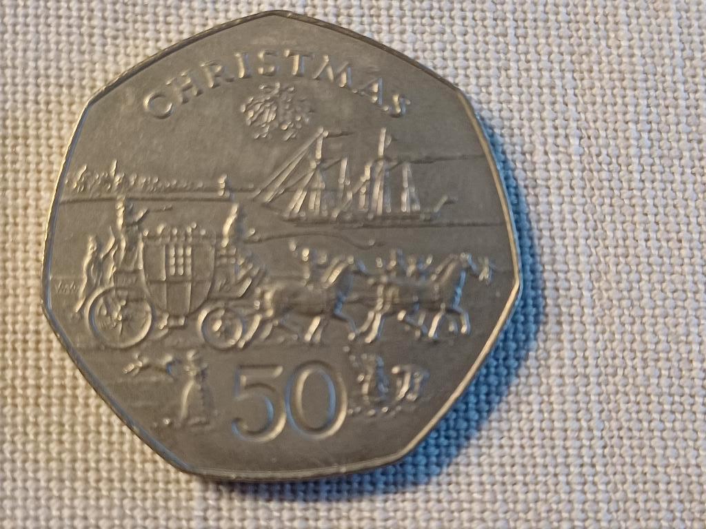 50 pence 1980 Isle of Man, Ophalen of Verzenden, Losse munt