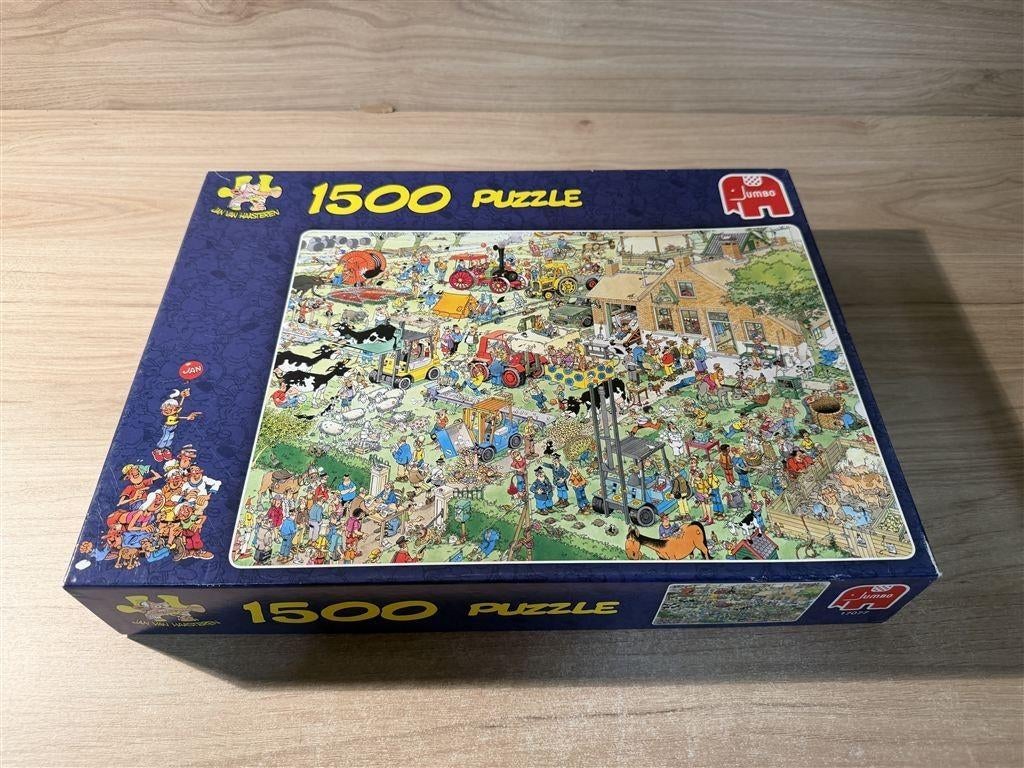 Jan van Haasteren - boerderij bezoek - 1500 stuks - s6613, Hobby & Loisirs créatifs, Sport cérébral & Puzzles, Comme neuf, Envoi