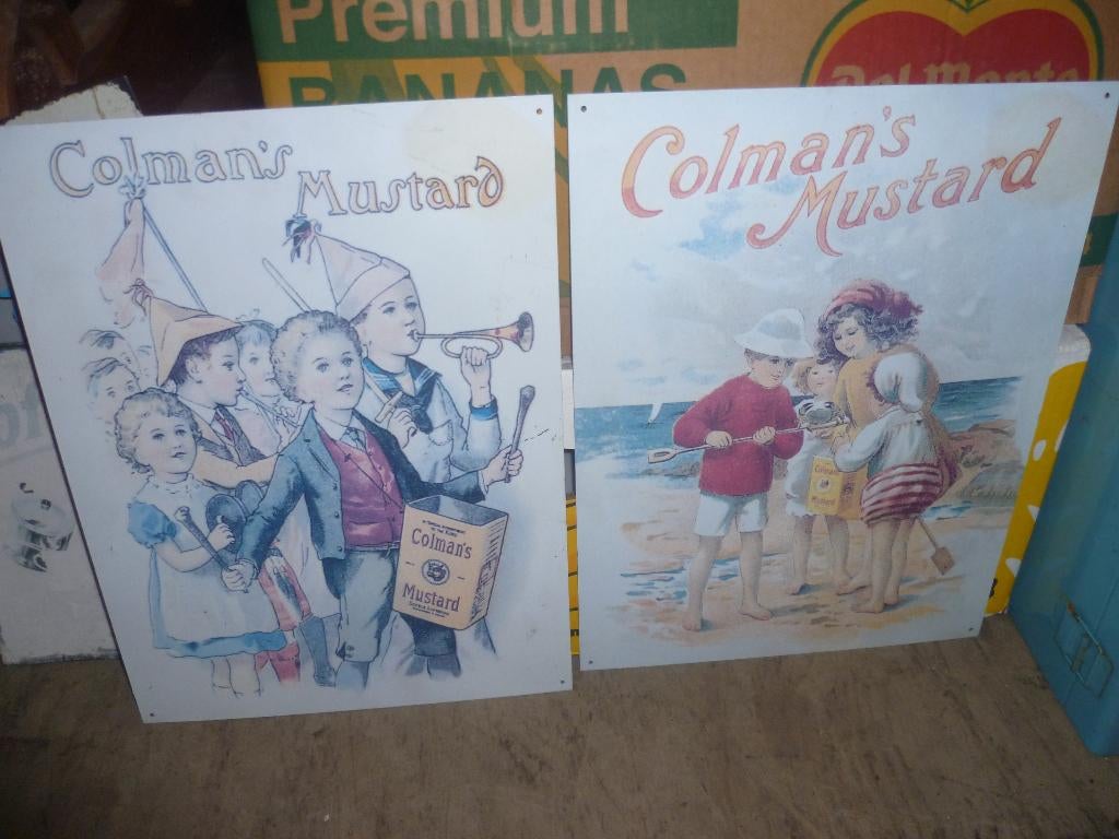 2 METALEN REKLAME PLATEN VAN MOSTERD, Ophalen