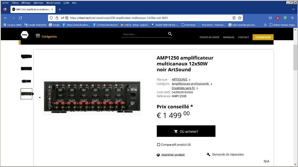 ampli 6X100 watts, Muziek en Instrumenten, Versterkers | Keyboard, Monitor en PA, Ophalen