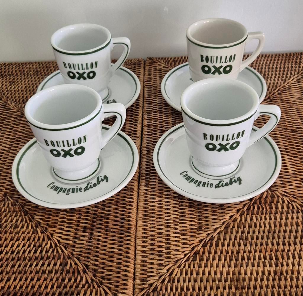 4 Oxo Liebig tassen en bordjes, Collections, Enlèvement