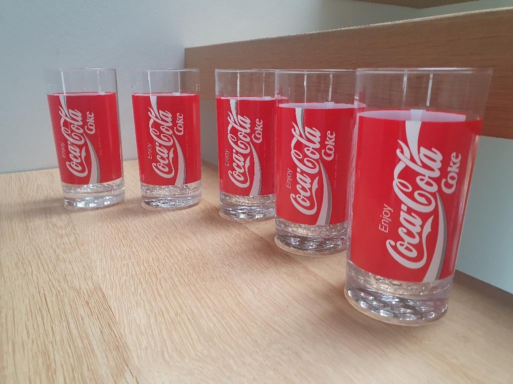 5 verres vintage Coca-Cola 30cl, Collections, Enlèvement ou Envoi