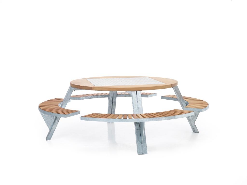 Extremis gargantua tuintafel, showroommodel, Tuin en Terras, Tuintafels, Zo goed als nieuw, Rond, Hout, Verzenden