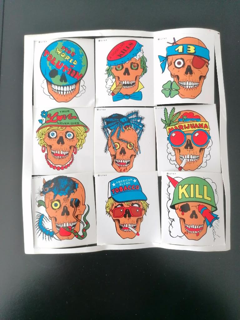 Vintage sticker set skulls 80s, Ophalen of Verzenden, Nieuw, Overige typen