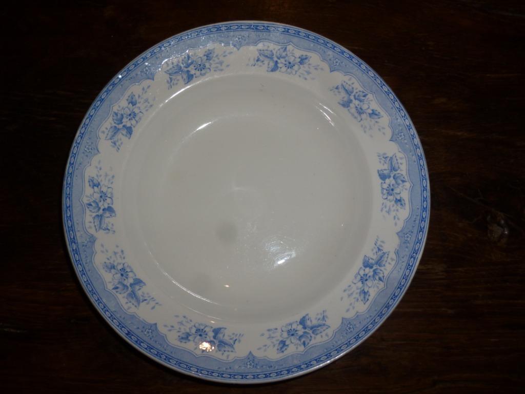 1 oud bord BOCH Frères oud servies PEPA blauwe opdruk, Ophalen