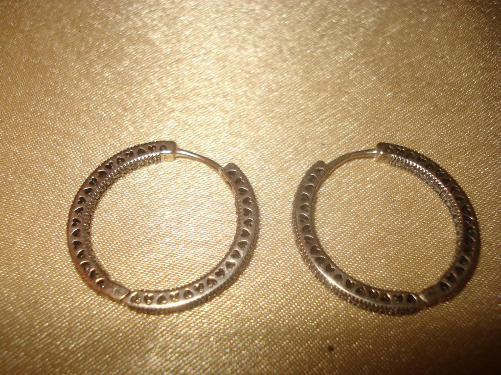 PANDORA Jolie Paire de Boucles d'Oreilles Créoles Argent 925, Bijoux, Sacs & Beauté, Neuf, Enlèvement ou Envoi, Avec strass, Argent