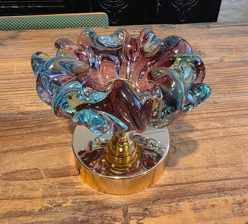 Lampe murale vintage en verre de Murano - plafonnier., Enlèvement ou Envoi