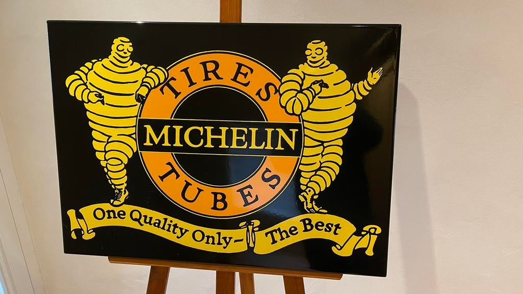 Plaque émaillée Michelin., Collections, Marques & Objets publicitaires, Enlèvement, Comme neuf, Panneau publicitaire