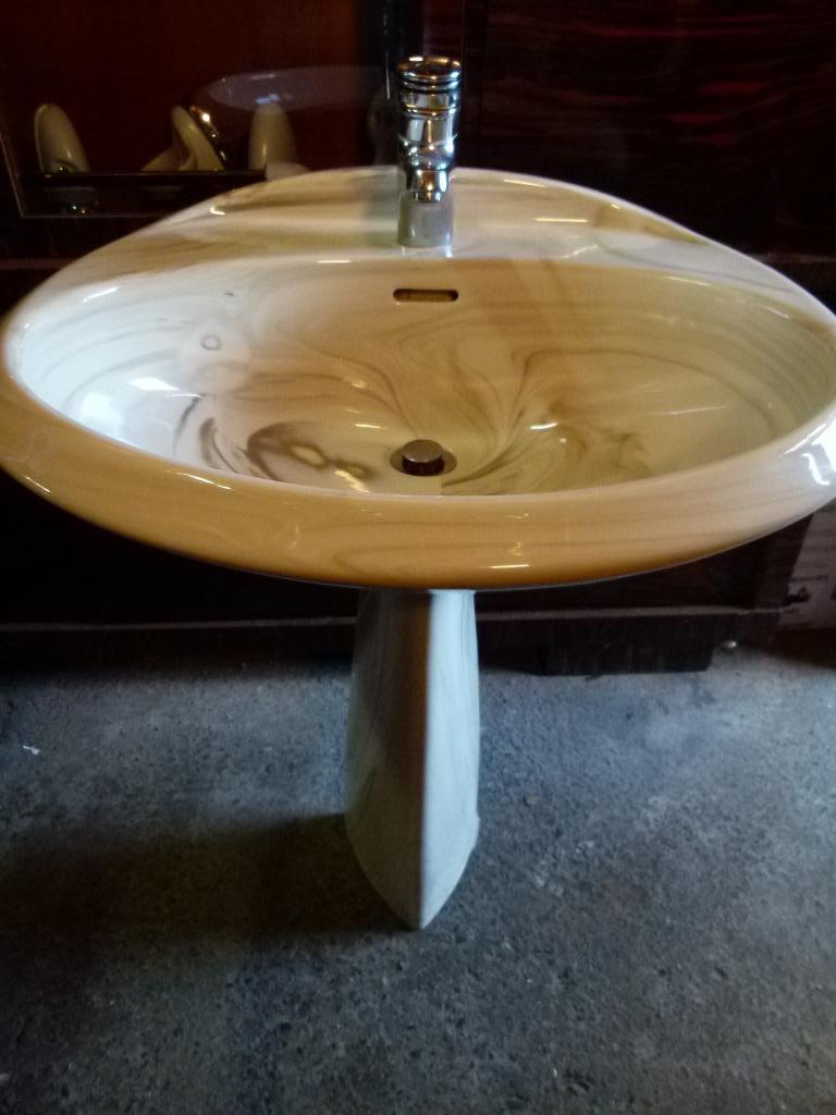 vintage  lavabo wastafel op voet Ideal Stand 70er stukpriis, Ophalen, Huis en Inrichting