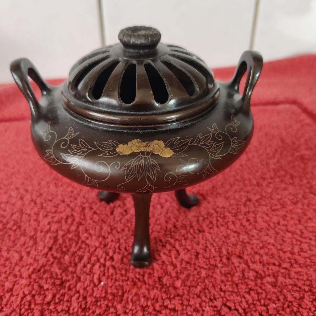 Antiek Japans bronzen wierookpotje, Ophalen