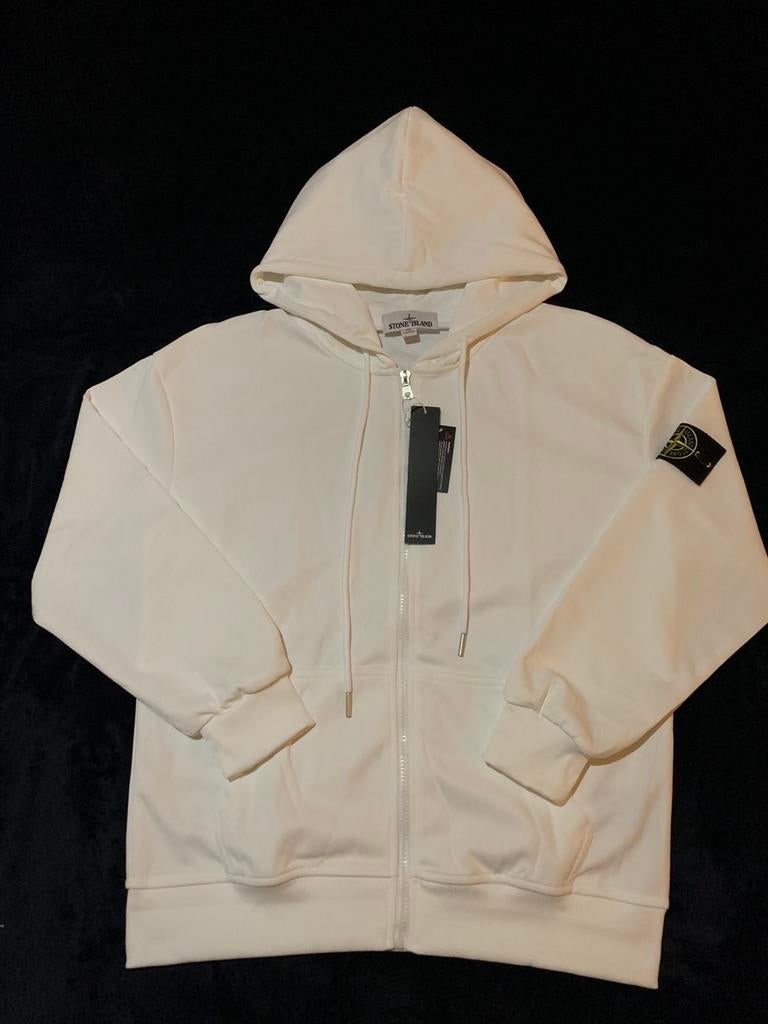 Stone Island hoodie met ritssluiting - Wit - Nieuw, Ophalen of Verzenden, Nieuw, Maat 48/50 (M), Wit