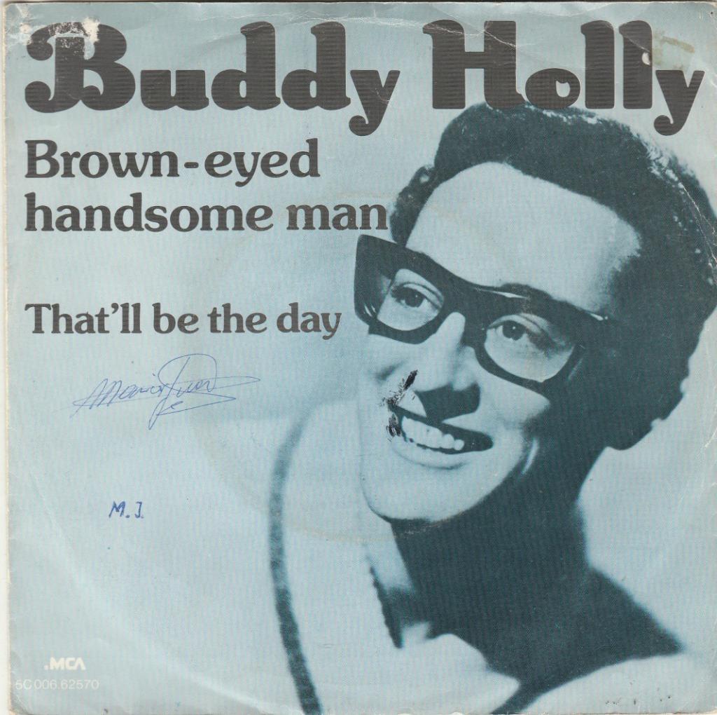 45T: Buddy Holly Brown-eyed handsome man  R'n'R, Cd's en Dvd's, Vinyl Singles, Gebruikt, 7 inch, Single, Ophalen of Verzenden