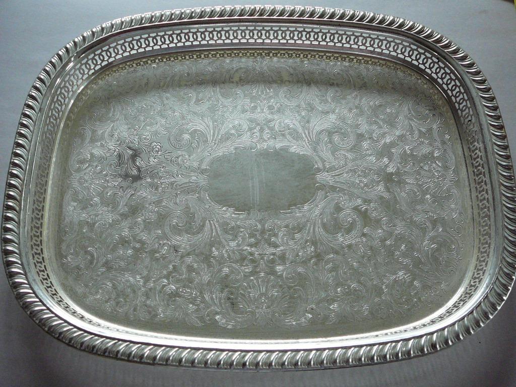 Metalen dienblad WMF zilverkleurig EP brass, Huis en Inrichting, Ophalen of Verzenden, Gebruikt, Overige vormen, Overige materialen